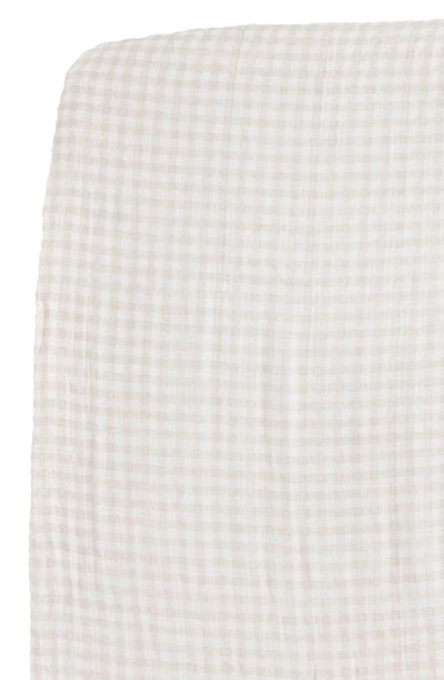 Little Unicorn Cotton Muslin Crib Sheet In Tan Gingham