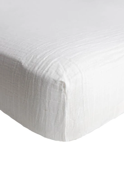 Little Unicorn Cotton Muslin Crib Sheet In White