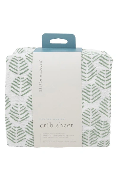 Shop Little Unicorn Cotton Muslin Crib Sheet In Leaf Motif