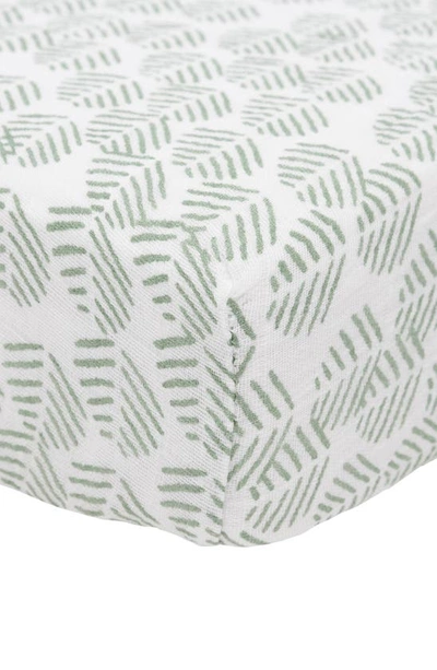 Little Unicorn Cotton Muslin Crib Sheet In Leaf Motif