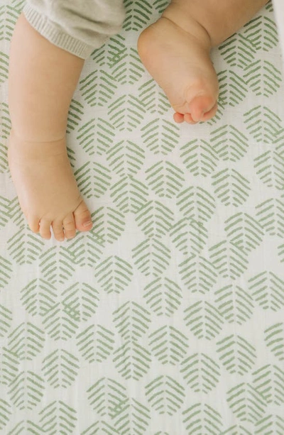 Little Unicorn Cotton Muslin Crib Sheet In Leaf Motif