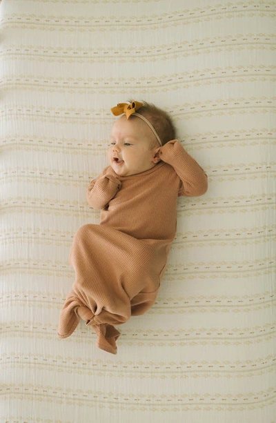 Little Unicorn Cotton Muslin Crib Sheet In Gold Diamond Stripe