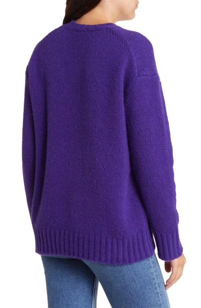 Shop Rails Olivia Crewneck Wool Blend Sweater In Ultra Violet