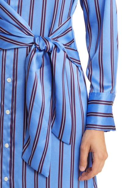 Shop Rails Lacey Stripe Tie Front Long Sleeve Sateen Shirtdress In Primrose Stripe