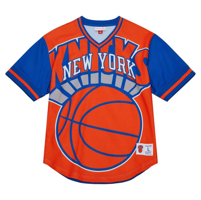Shop Mitchell & Ness Orange New York Knicks Jumbotron 3.0 Mesh V-neck T-shirt