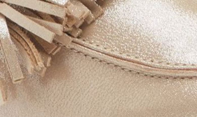 Shop Chocolat Blu Ilana Fringe Loafer In Champagne Shimmer Leather