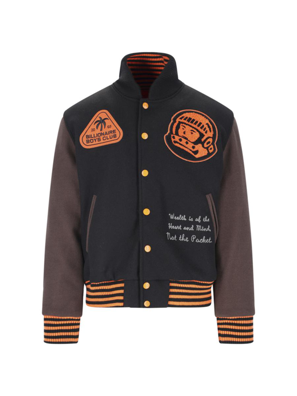 Billionaire embroidered-crest hooded blazer - Black