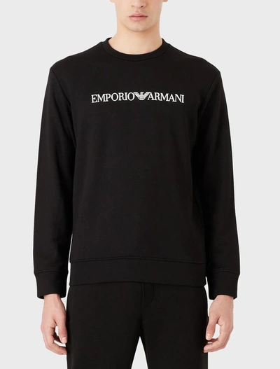 Shop Emporio Armani Sweaters In Nero Logo