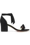 ALEXANDRE BIRMAN CLARITA BOW-EMBELLISHED SUEDE SANDALS