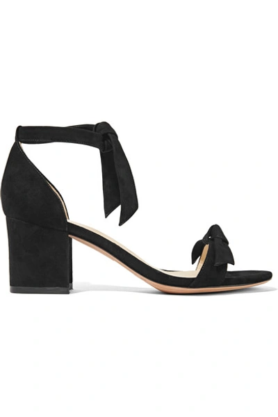 Alexandre Birman Clarita Suede 60mm City Sandals In Black Leather