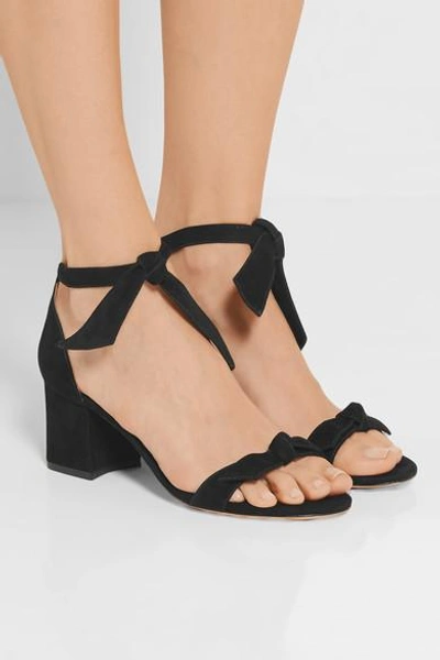 Shop Alexandre Birman Clarita Bow-embellished Suede Sandals