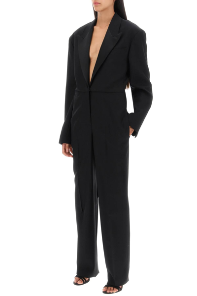 Shop Stella Mccartney Wool Tuxedo Jumpsuit In Black
