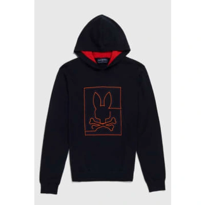 Shop Psycho Bunny - Chester Hooded Sweater In Navy Blue B6e520z1sw