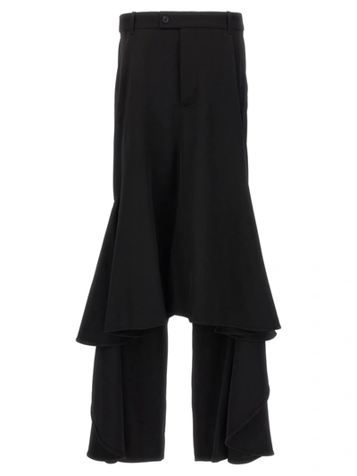 Shop Balenciaga Deconstructed Godet Skirts Black