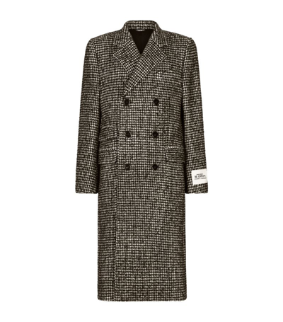 Shop Dolce & Gabbana Houndstooth Double-breasted Overcoat In Multi