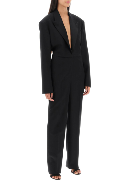Shop Stella Mccartney Wool Tuxedo Jumpsuit In Black (black)