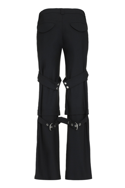 Shop Off-white Wool Blend Cargo Trousers In Black