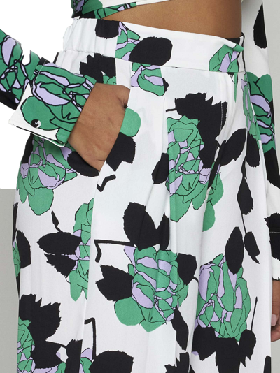 Shop Diane Von Furstenberg Pants In Camo Floral Lg Ivory