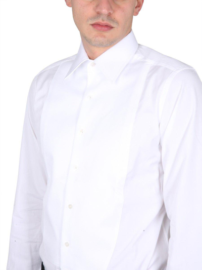 Shop Tom Ford Long Sleeved Buttoned Shirt In Bianco