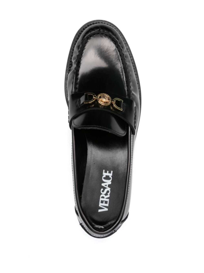 Shop Versace Medusa Mocassin In Black