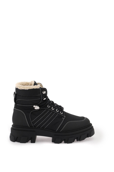 Shop Ganni Hiking Boots In Black (black)