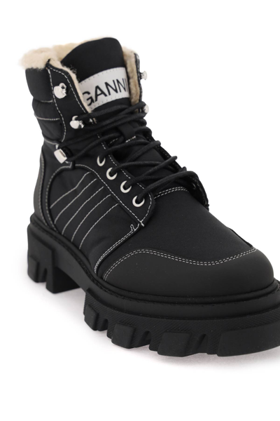 Shop Ganni Hiking Boots In Black (black)