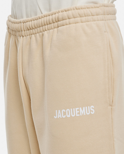 Shop Jacquemus Le Jogging  Cotton Track-pants In Beige