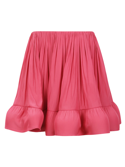 Shop Lanvin Short Skirt With Ruffle In 594
