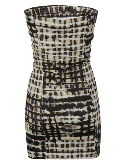 Shop Knwls Tube Dress With Elasticated Channels In Inkplaid