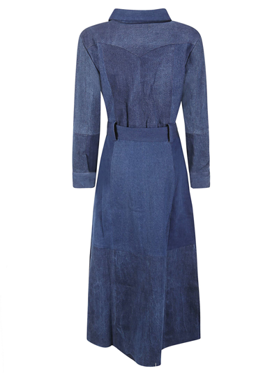Shop E.l.v Denim Classic Denim Dress In Darkblue