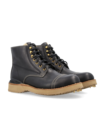 Shop Visvim Virgil Cap-folk Leather Boots In Black
