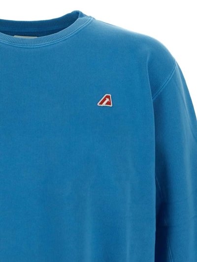 Shop Autry Crewneck Sweatshirt In Gnawed Blue