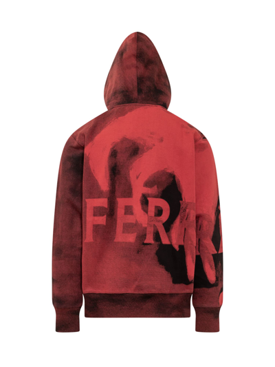 Shop Ferragamo Hoodie In Nero/red