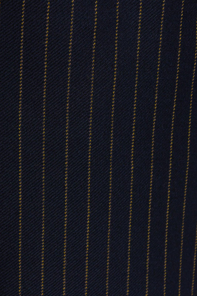 Shop Moschino High-low Hem Pinstriped Midi Skirt In Navy