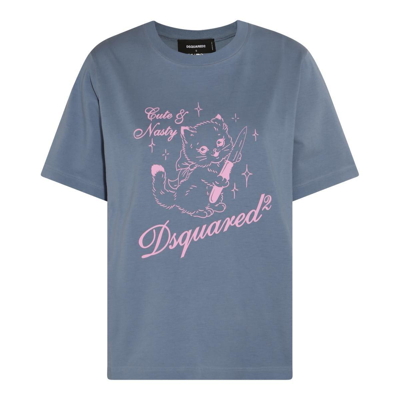 Shop Dsquared2 Graphic Printed Crewneck T-shirt In Cloudy Grey