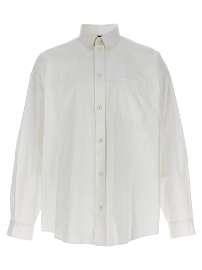 Shop Balenciaga Oversized Shirt In White