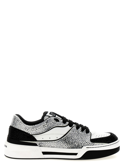 Shop Dolce & Gabbana New Roma Sneakers In White/black