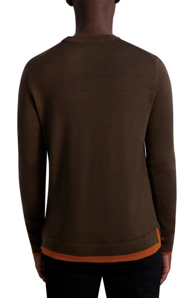 Shop Karl Lagerfeld Merino Wool Sweater In Brown