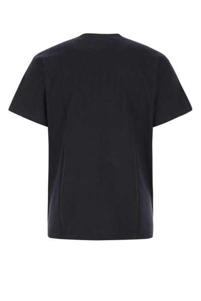 Shop Carhartt Logo Embroidered Crewneck T-shirt In Blue