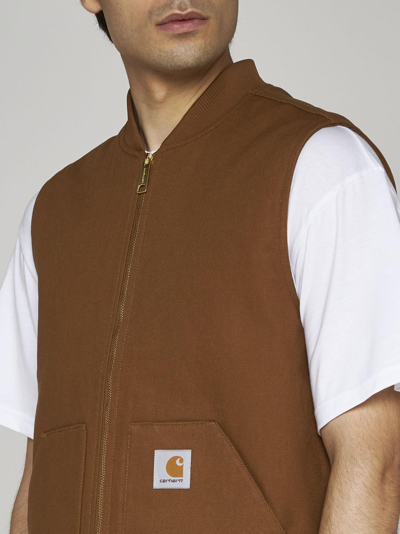 Shop Carhartt Cotton Vest In Tobacco