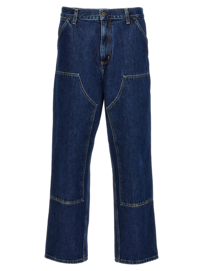 Shop Carhartt Double Knee Jeans In Blue