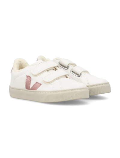 Shop Veja Esplar Winter Sneakers In White/rose