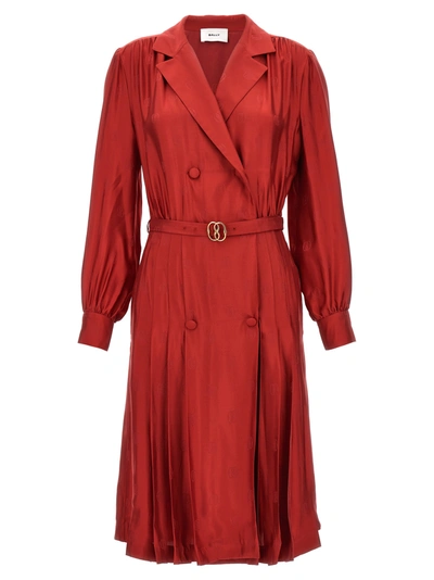 Shop Bally All Over Logo Dress Dresses In Red
