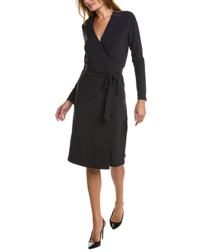 Shop Brooks Brothers Wrap Dress In Black