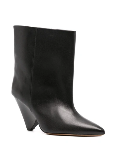 Shop Isabel Marant Miyako Leather Boots In Black