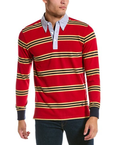 Shop Brooks Brothers Rugby Stripe Polo Shirt In Red