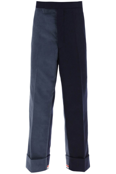 Shop Thom Browne Cuffed Trousers In Funmix Shetland In Multi-colored