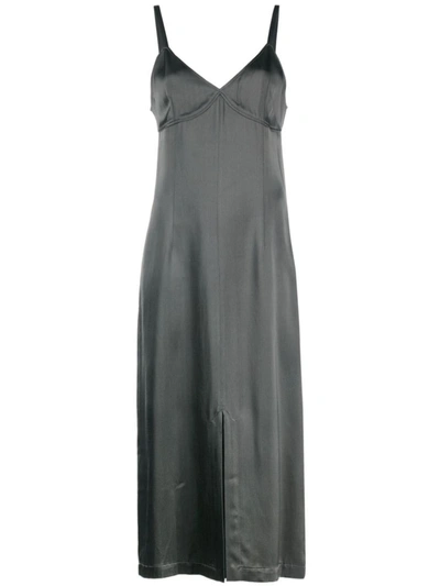 Shop Totême Toteme Front-split Crepe Cami Dress In Gray