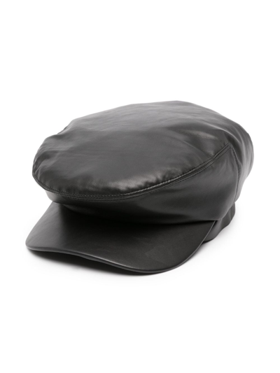 Shop Amiri Black Faux-leather Driver Hat