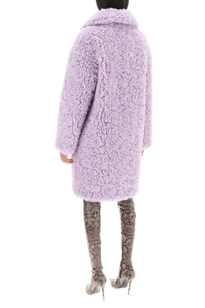 Shop Stand Studio 'camille' Faux Fur Cocoon Coat Women In Purple